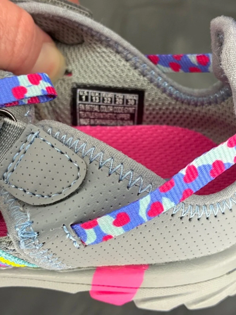 Skechers Gray Pink Multi-Color Kids Sandals